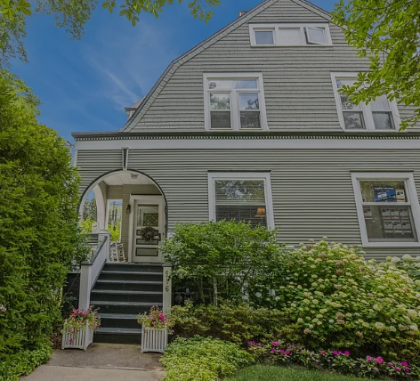 Front exterior of 516 Greenwood Street in Evanston, Illinois